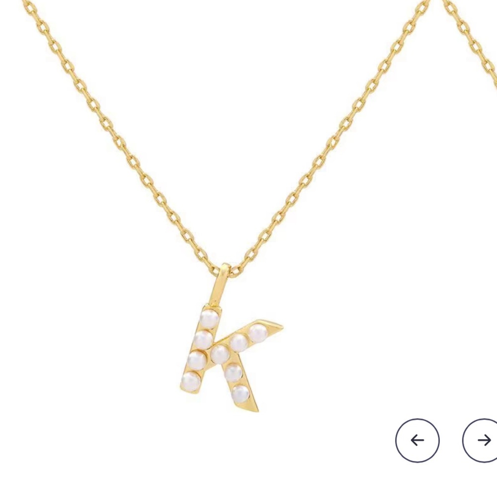 Initial pendant with pearl detail